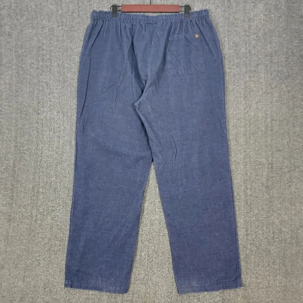 The Territory Ahead Corduroy Pants Mens XL Blue Elastic Waist Pull-On Drawstring